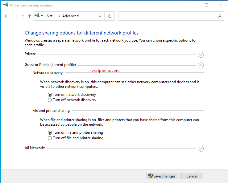 Network sharing tidak muncul