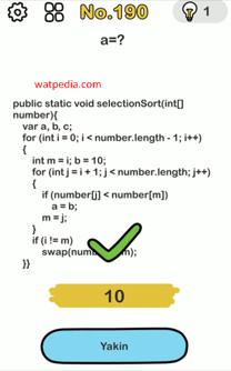 a=? publick static void selectionSort(int[]