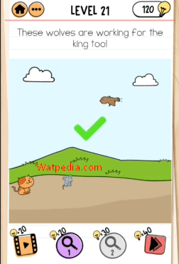 Brain Test 2 Tom’s Adventure Level 21 These wolves are working for the king too!