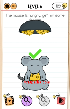 Brain Test 2 Tom’s Adventure Level 6 The mouse is hungry, get him some cheese