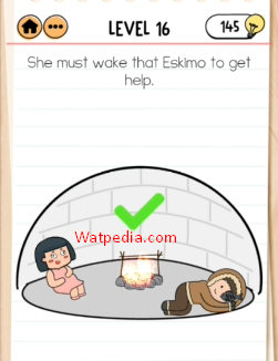 Brain Test 2 Bad Luck Betty Level 16 She must wake that Eskimo to get help