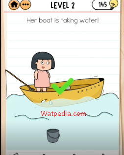 Brain Test 2 Bad Luck Betty Level 2 Her boat is taking water