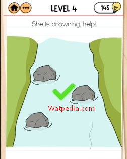 Brain Test 2 Bad Luck Betty Level 4 She is drowning, help!