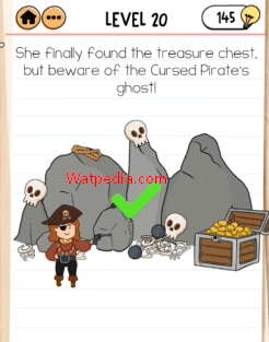Brain Test 2 Captain Mary Level 20 She finally found the treasure chest