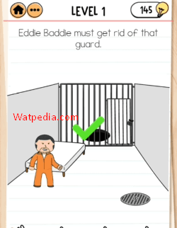 Brain Test 2 Eddie’s Revenge Level 1 Eddie Baddie must get rid of that guard