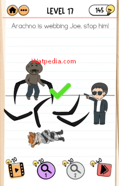 Brain Test 2 Smith and Joe Vs Professor Bigbrain Level 17 Arachno is webbing Joe, stop him