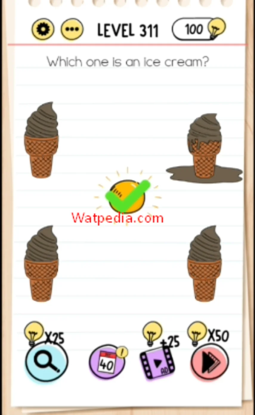 Brain Test Level 311  Which one is an ice cream