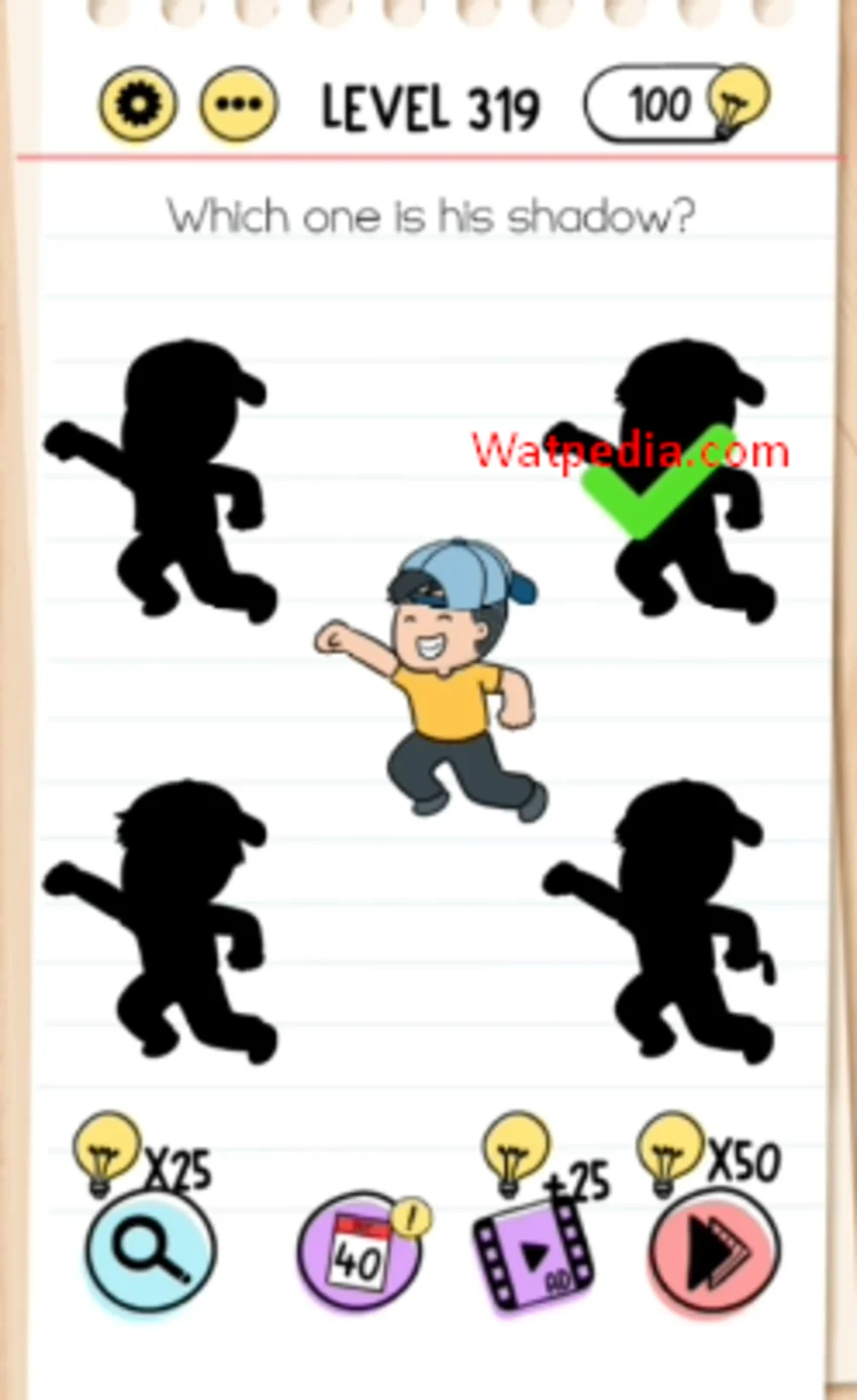 Brain Test Level 319  Which one is his shadow