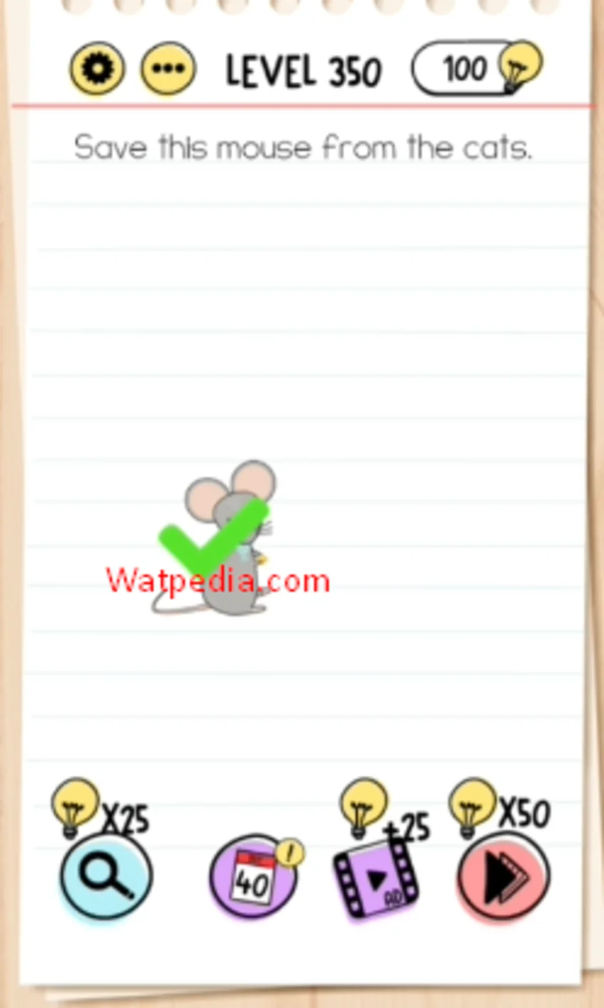 Brain Test Level 350 Save this mouse from the cats