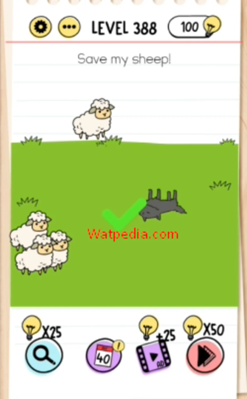 Brain Test Level 388  Save my sheep