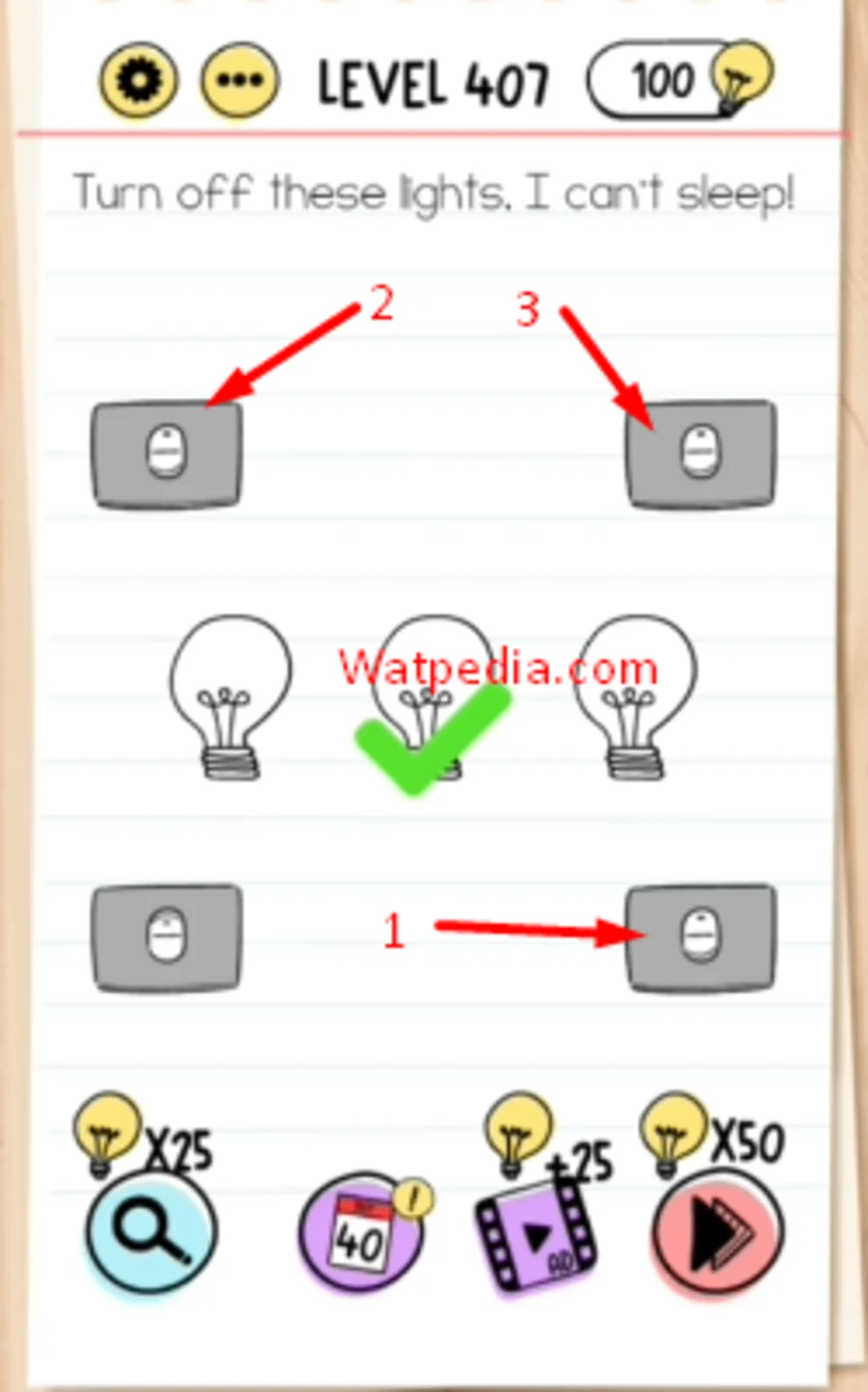 Brain Test Level 407  Turn off these lights, I can't sleep!