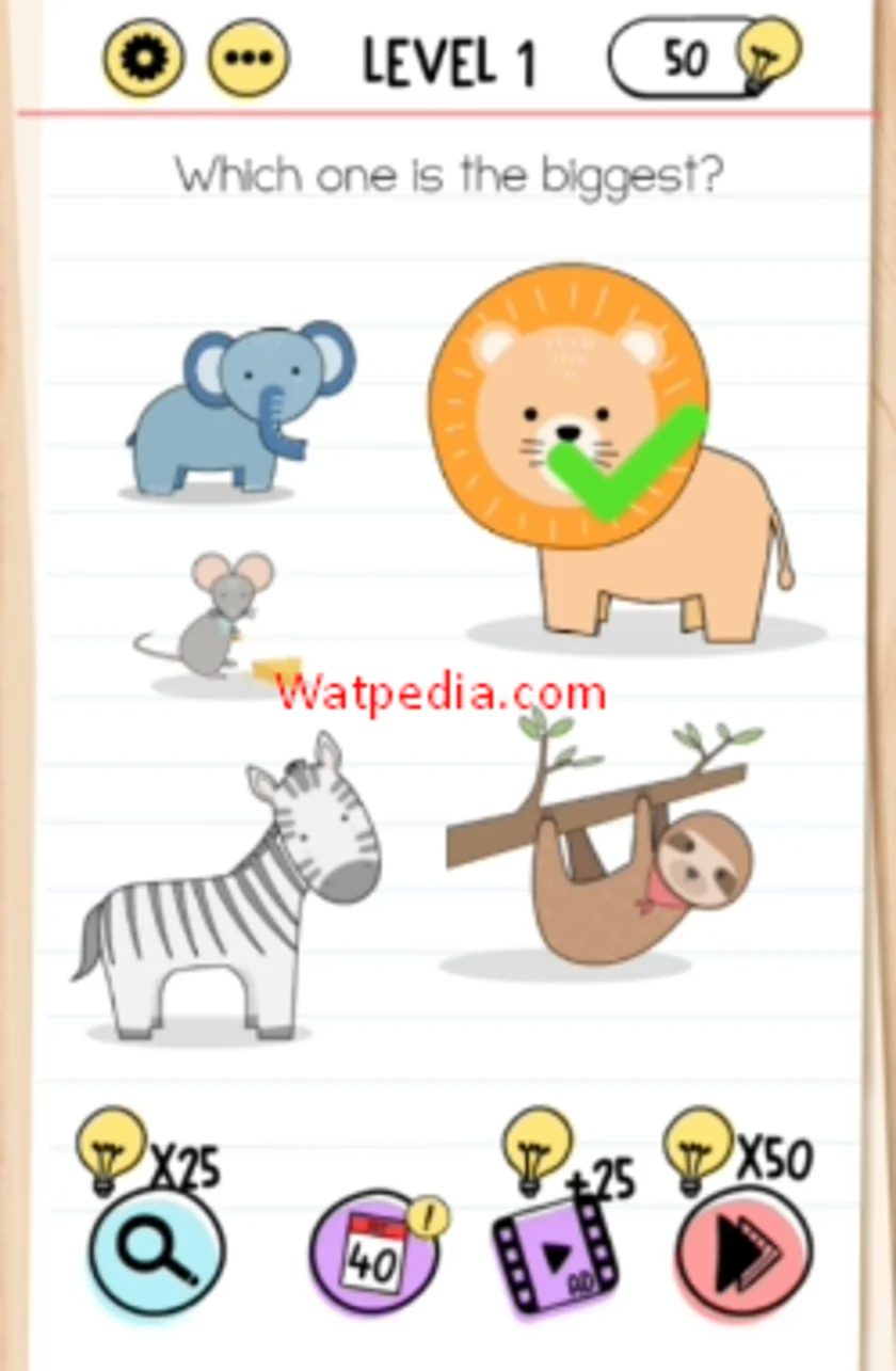 Brain Test Level 1 Which one is the biggest