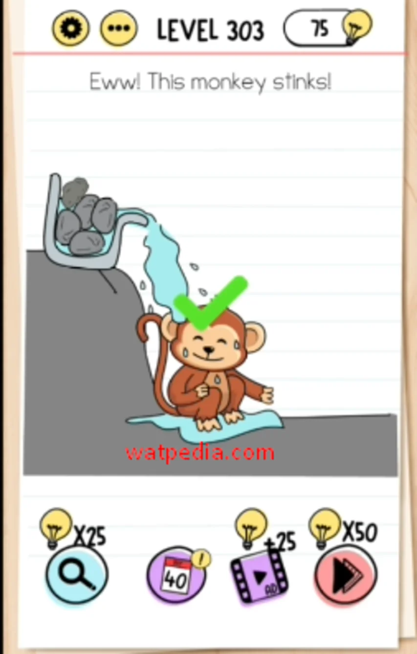 Brain Test Level 303  Eww! This monkey stinks