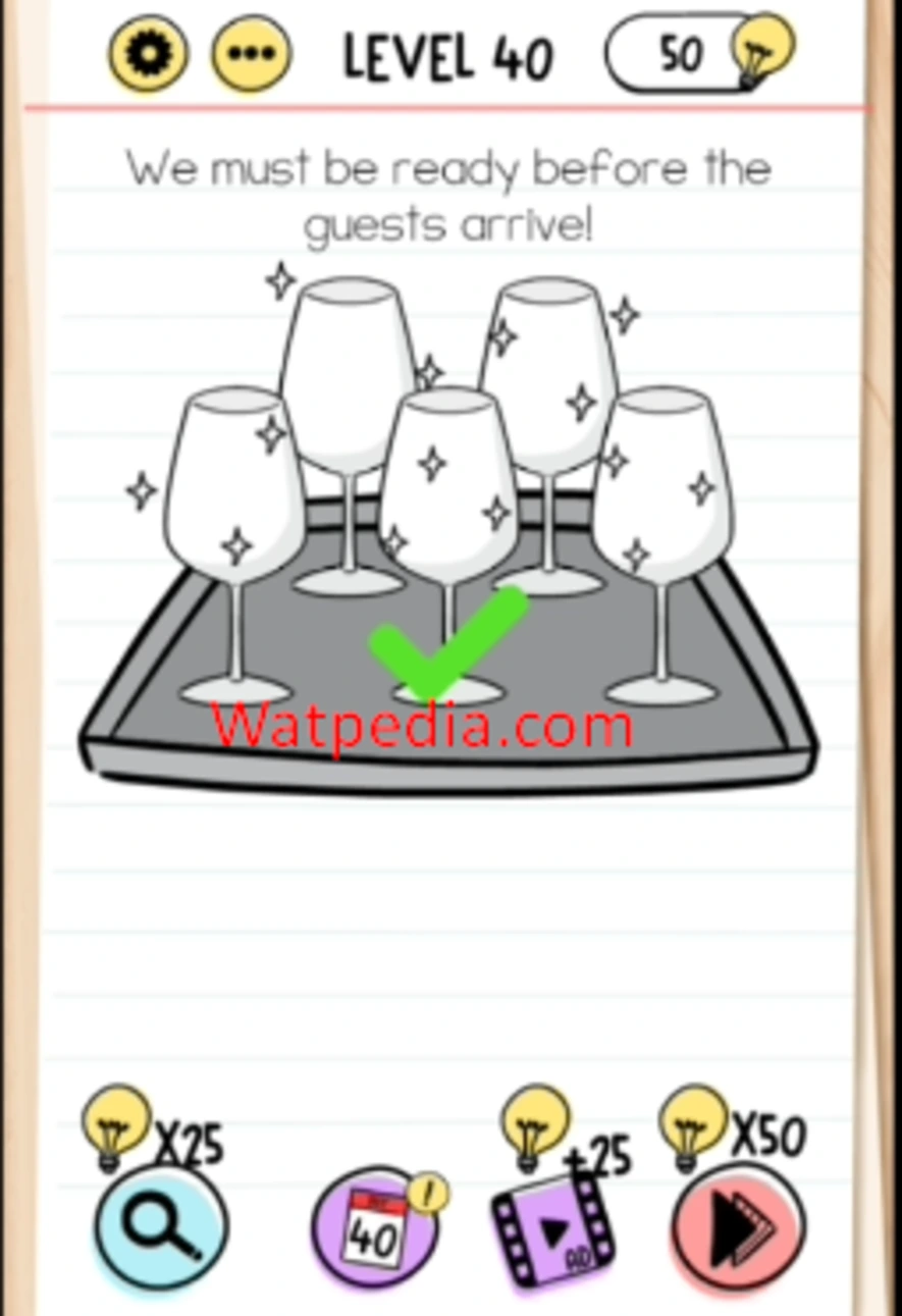 Brain Test Level 40 We must be ready before the guests arrive