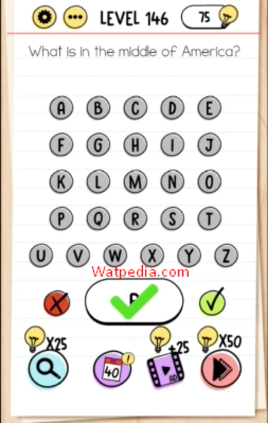 Brain Test Level 146 What is in the middle of America