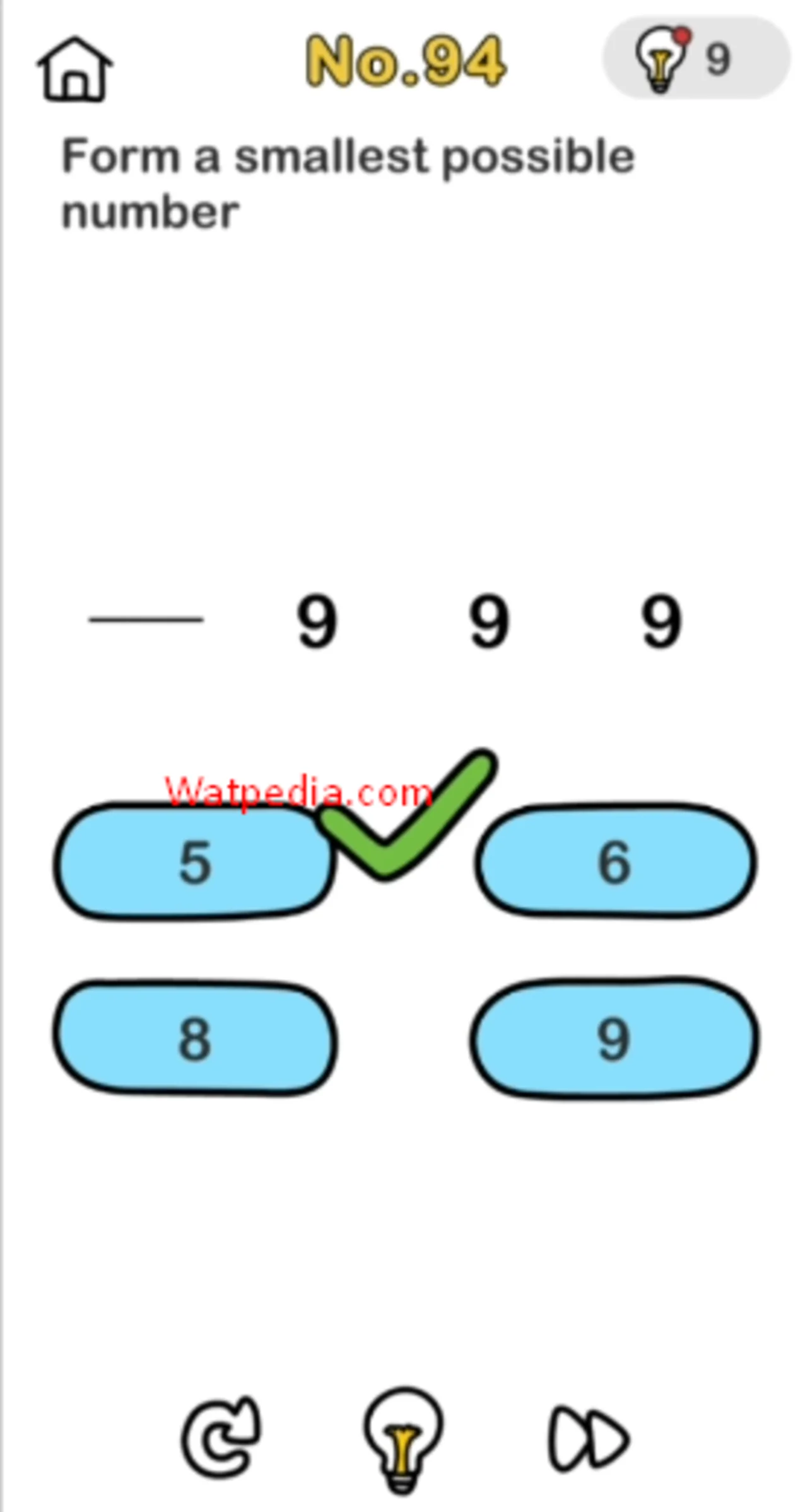 BRAIN OUT Level 94 FORM A SMALLEST POSSIBLE NUMBER